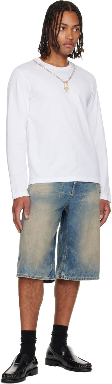 T-shirt Marine Serre Marine Serre Trompe L'Œil Jewelry Jersey LS T-Shirt Vit | MTT076ACJER0092, 3