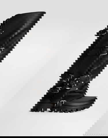 Tillbehör Dolce & Gabbana Dolce & Gabbana Calfskin & Rubber Buckle Knee-High Boots Svart | CU1288AX8728B956, 0