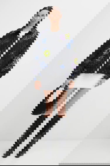 Bomberjacka KENZO Futura Embroidered Textured Bomber Jacket Svart | FF62BL2409GM, 7