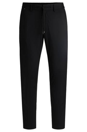 Byxor BOSS Slim-Fit Performance-Stretch Jersey Trousers Svart | 50502477