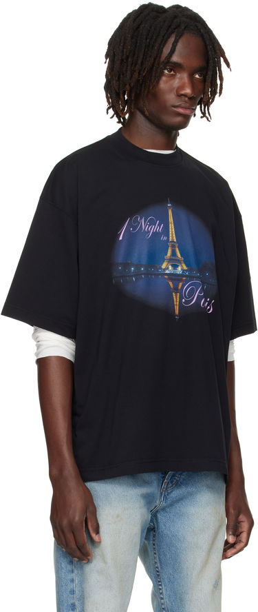 T-shirt VETEMENTS VETEMENTS 'Night In Paris' Oversized T-Shirt Svart | UH76TR410B, 4