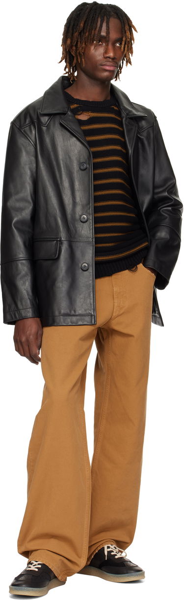 Rockar Maison Margiela MM6 Maison Margiela Sports Leather Jacket Svart | SH0AM0045 M07005, 3