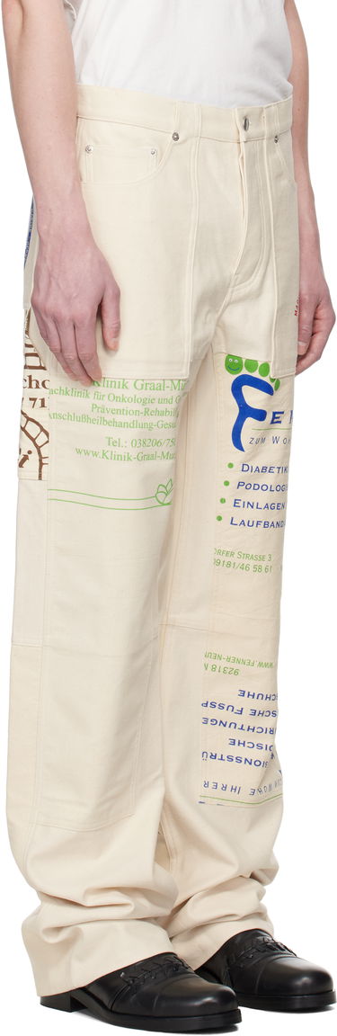 Jeans Marine Serre Marine Serre Regenerated Workwear Trousers Beige | UPA059A UWOV0009, 1