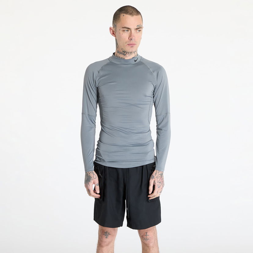 T-shirt Nike Pro Dri-FIT Fitness Mock-Neck Long-Sleeve Top Grå | FB7908-084
