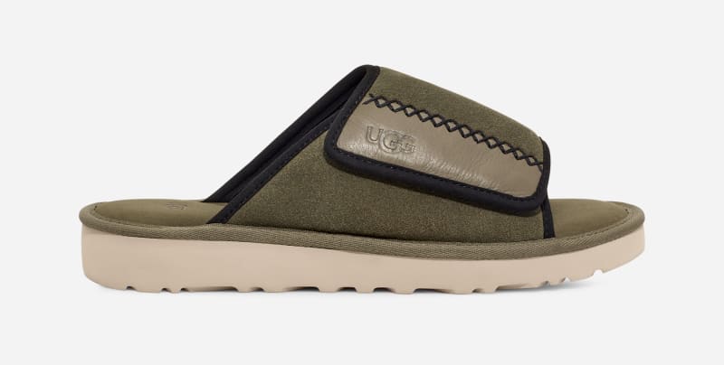 Kläder UGG ® Goldencoast Slide for Men in Green, Size 6, Suede Bourgogne | 1136651-MSG, 0