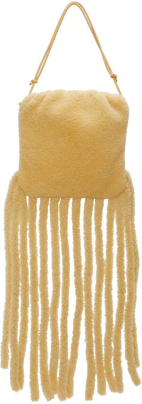 Handväska Bottega Veneta Shearling 'The Fringe' Shoulder Bag Gul | 630363 V03F1