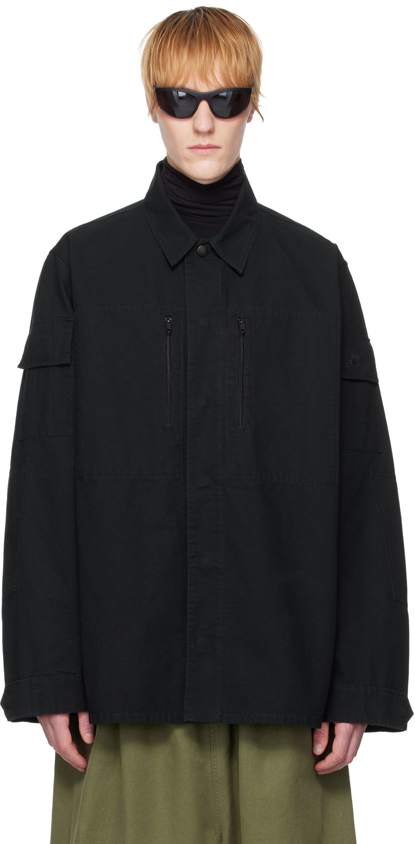 Jacka Balenciaga Balenciaga Military Shirt Svart | 814719TQP13