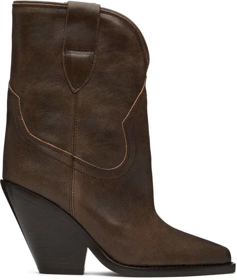 Kläder ISABEL MARANT Isabel Marant Leyane Ankle Boots Brun | 24HBO0004FA-B4A23S