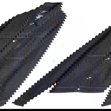 Jacka Casablanca Casablanca Embroidered Monogram Denim Jacket, Size Large Blå | MPF25-JK-401-01, 0