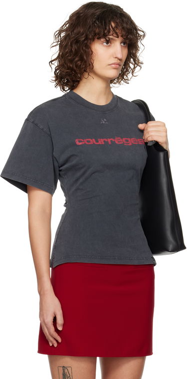 T-shirt Courrèges Courrèges Fitted Printed T-Shirt Grå | 125JTS168JS0109, 1