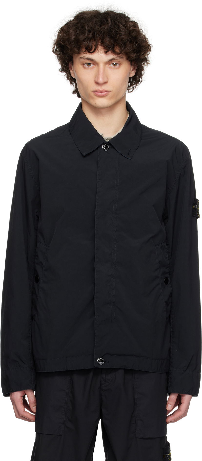 Vindjacka Stone Island Stone Island Light Compact Touch Poly-TC Jacket Svart | K1S15 4100025 S0042