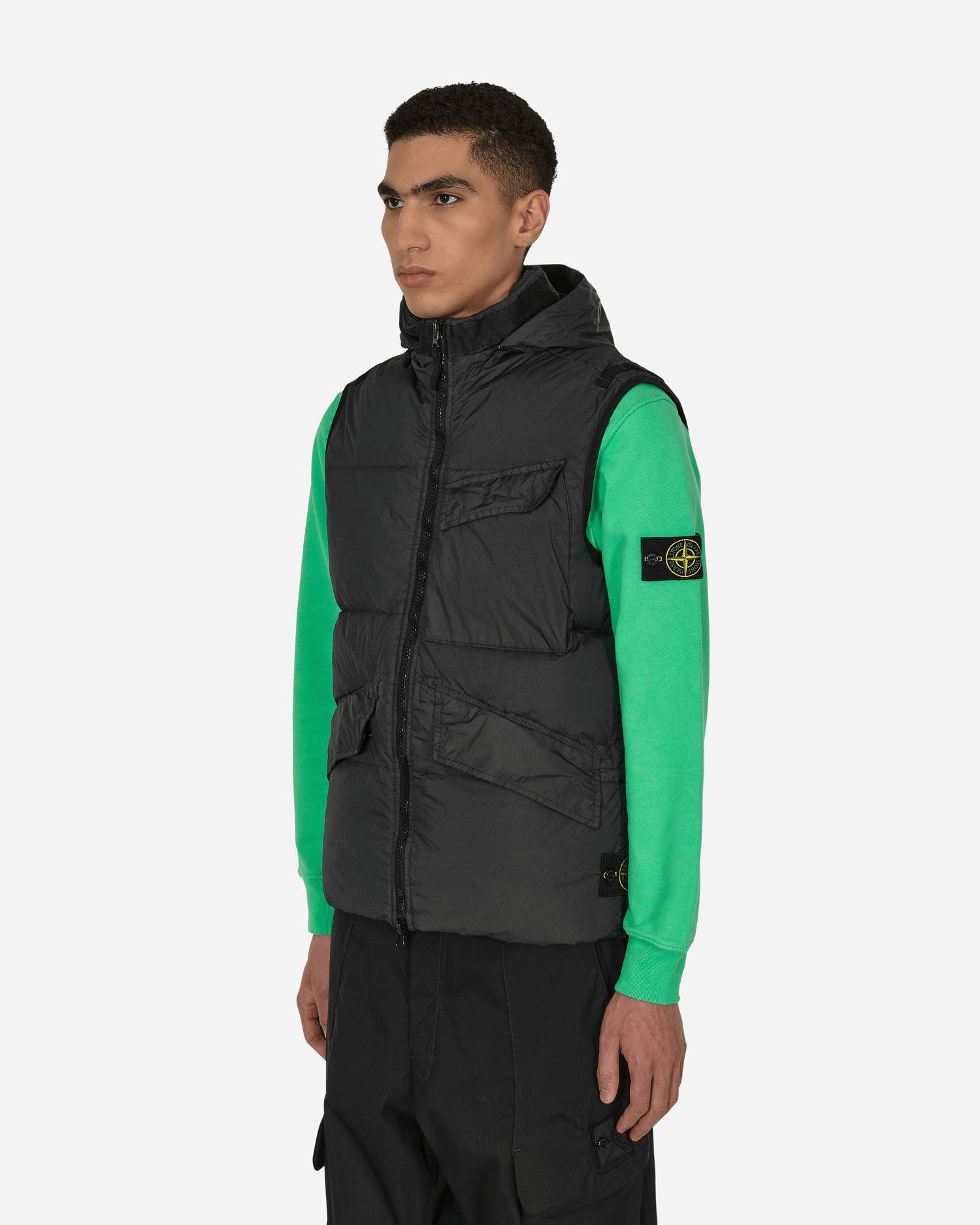 Väst Stone Island Garment Dyed Crinkle Reps R-NY Down Vest Svart | 7715G0123 V0029, 1