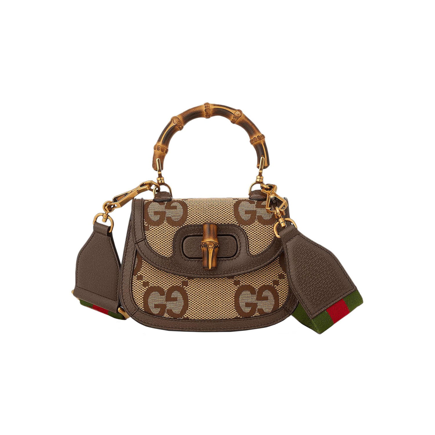 Handväska Gucci Bamboo 1947 Jumbo GG Mini Bag Brun | 686864 UQLBT 2570, 1