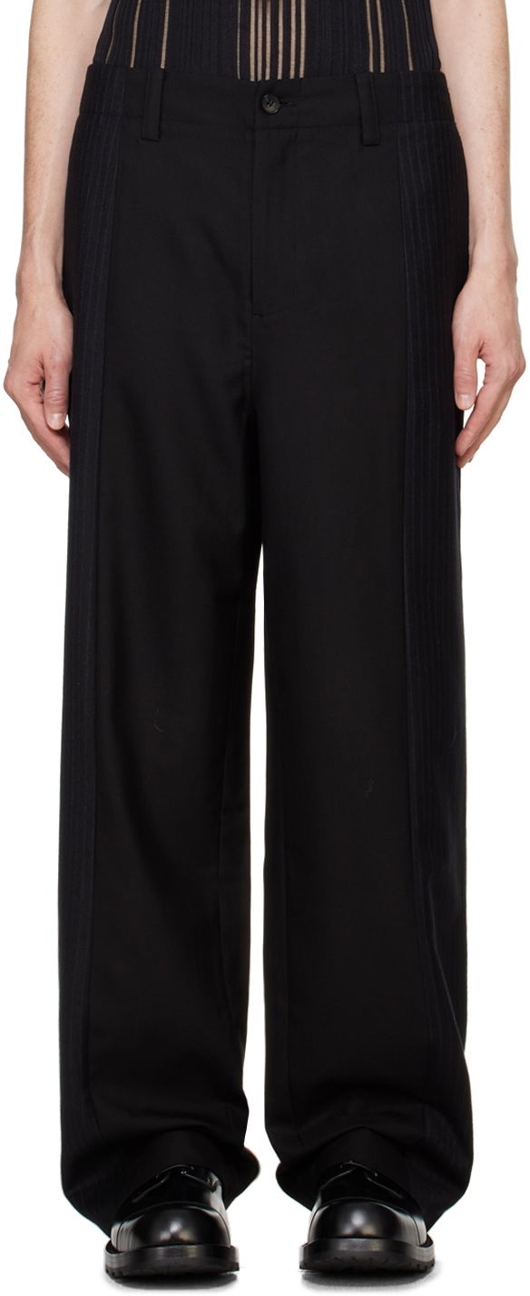 Byxor Feng Chen Wang Feng Chen Wang Deconstructed Patchwork Trousers Svart | FUF18TR05