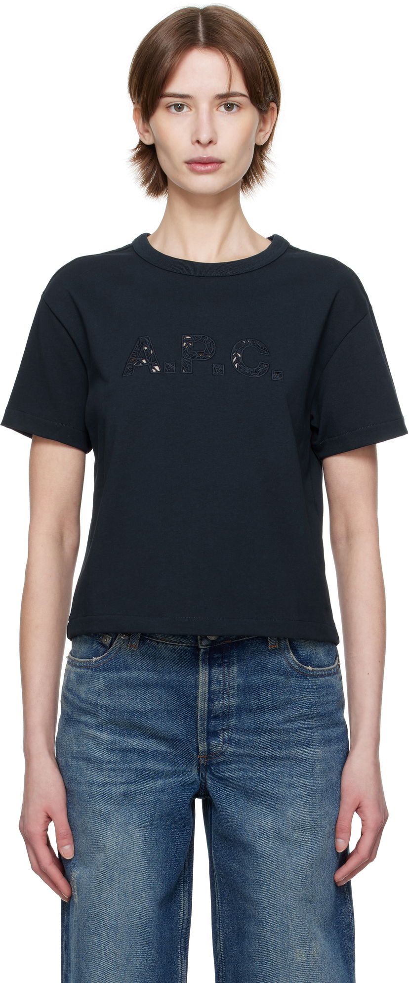 Crop top A.P.C. A.P.C. Annie Cropped T-Shirt Svart | COHBQ-F26495