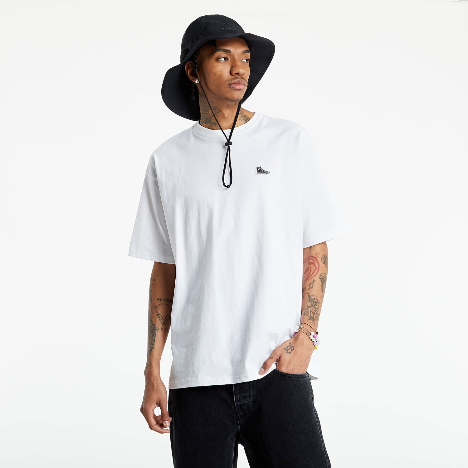 T-shirt Converse Chuck Taylor Sneaker Patch Crew Neck T-Shirt Vit | 10020931-A01, 1