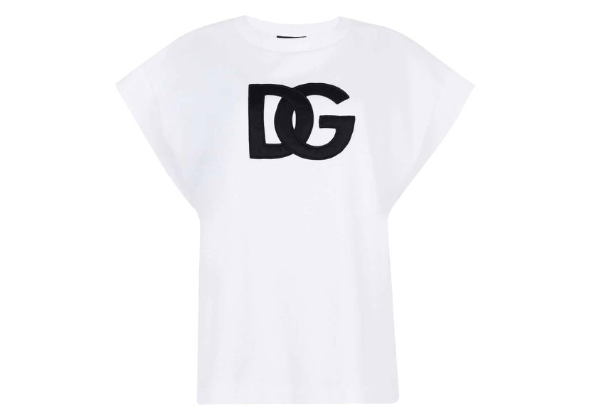T-shirt Dolce & Gabbana Logo Patch T-shirt White Vit | F8Q31ZHU7H8