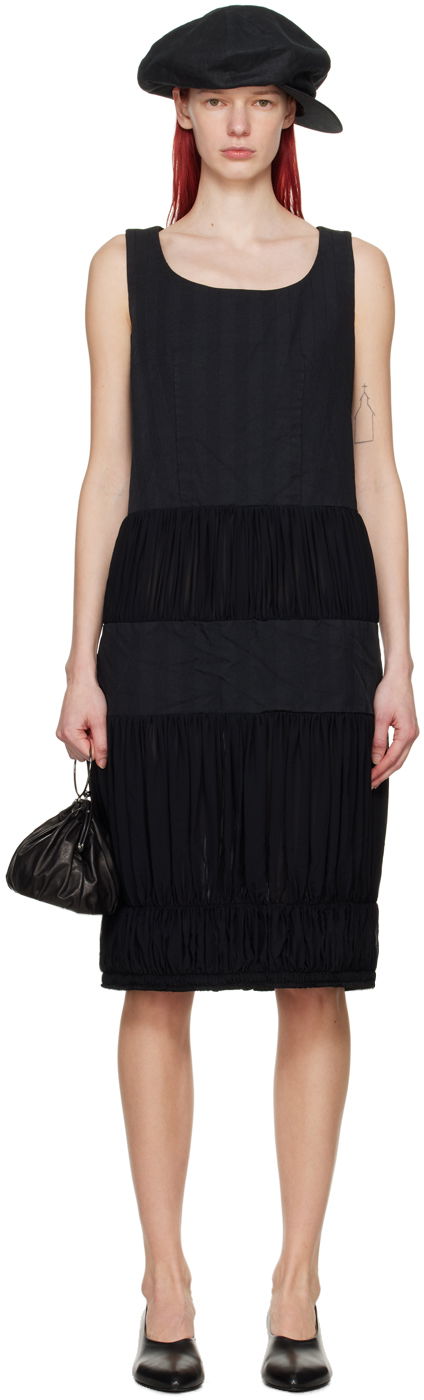 Klä Comme des Garçons Comme des Garçons Ruched Midi Dress Svart | RM-A005-051