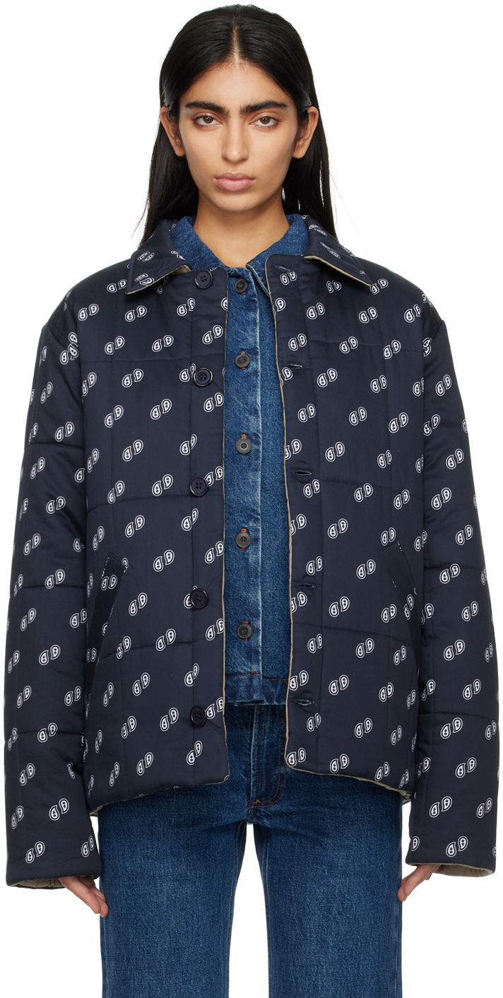Jacka A.P.C. Lenny Reversible Jacket Mörkblå | COGWN-M02886