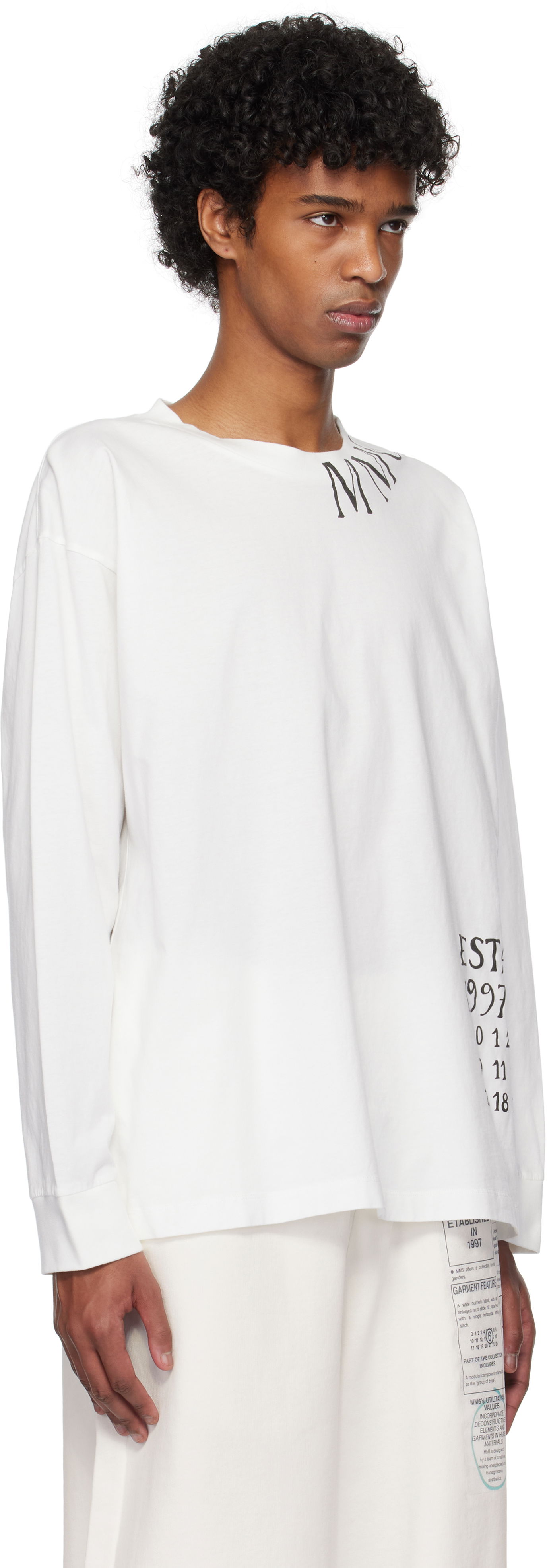 Sweater Maison Margiela MM6 Maison Margiela Printed T-Shirt Vit | SH0GC0047 S24312, 1