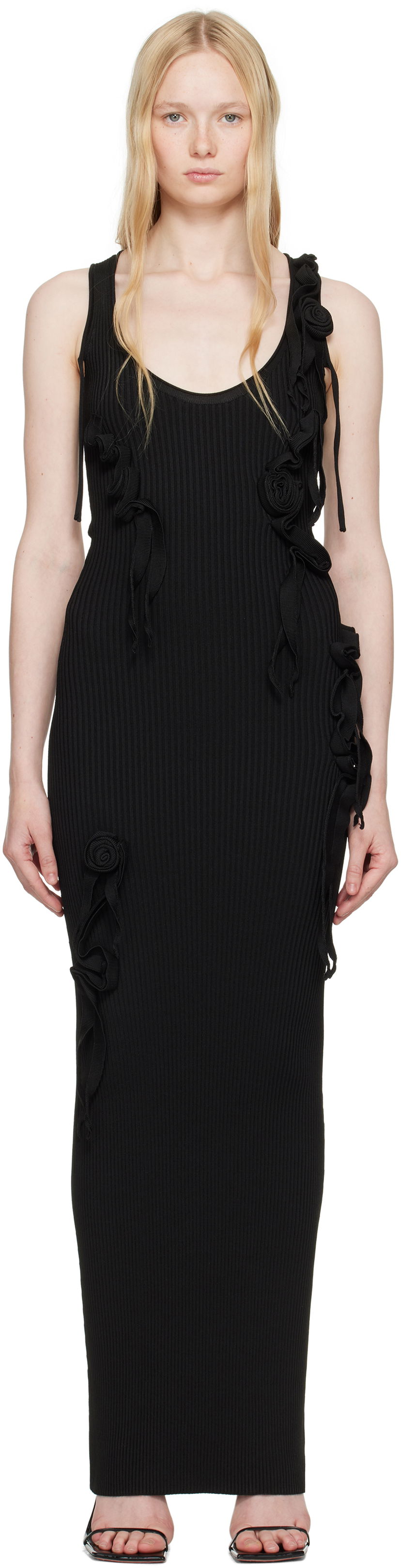 Klä Coperni Coperni Knitted Ribbon Tank Maxi Dress Svart | COPML144Y3011