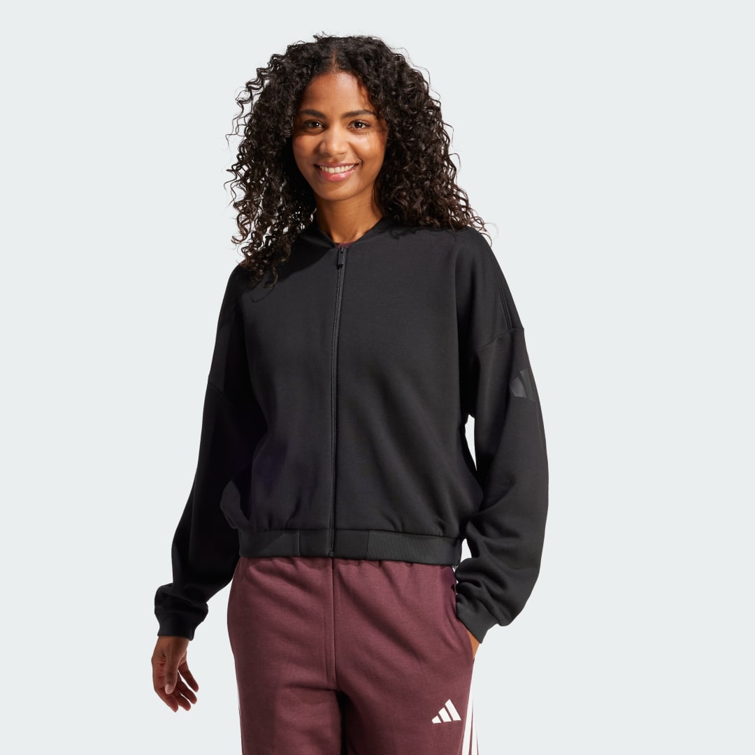 Sweatshirt adidas Performance Logo Bomber Jacket Svart | JD9965, 0