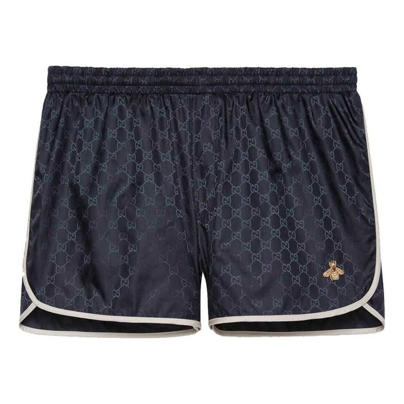Shorts Gucci Swim Shorts With Bee Svart | 410571-XR898-4824