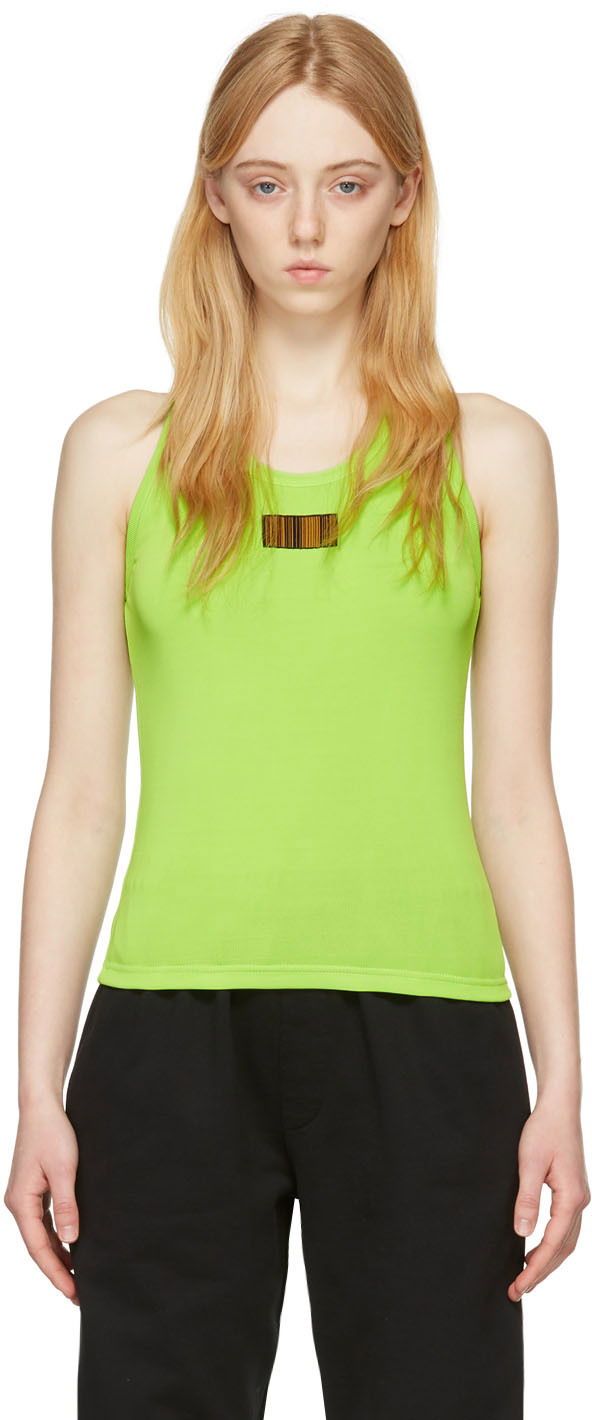 Linne VETEMENTS VTMNTS Barcode Tank Top Grön | VL12TR840G