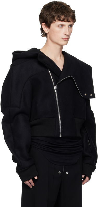 Bomberjacka Rick Owens Rick Owens Concordians Cropped Hooded Flight Bomber Jacket Svart | RU02E1761 WSF, 1