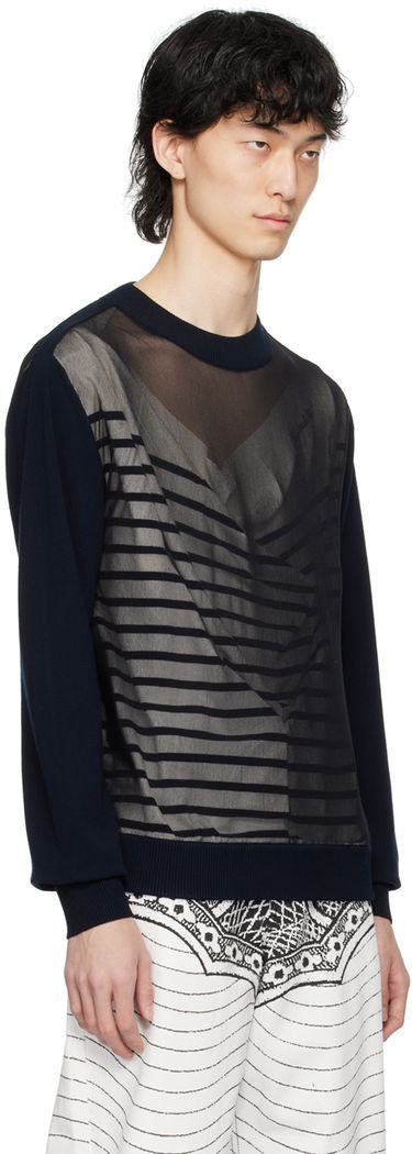 Sweater Jean Paul Gaultier Gaultier Oversized Striped Sweater Mörkblå | 24/25-U-PL046B-M064-590100, 1