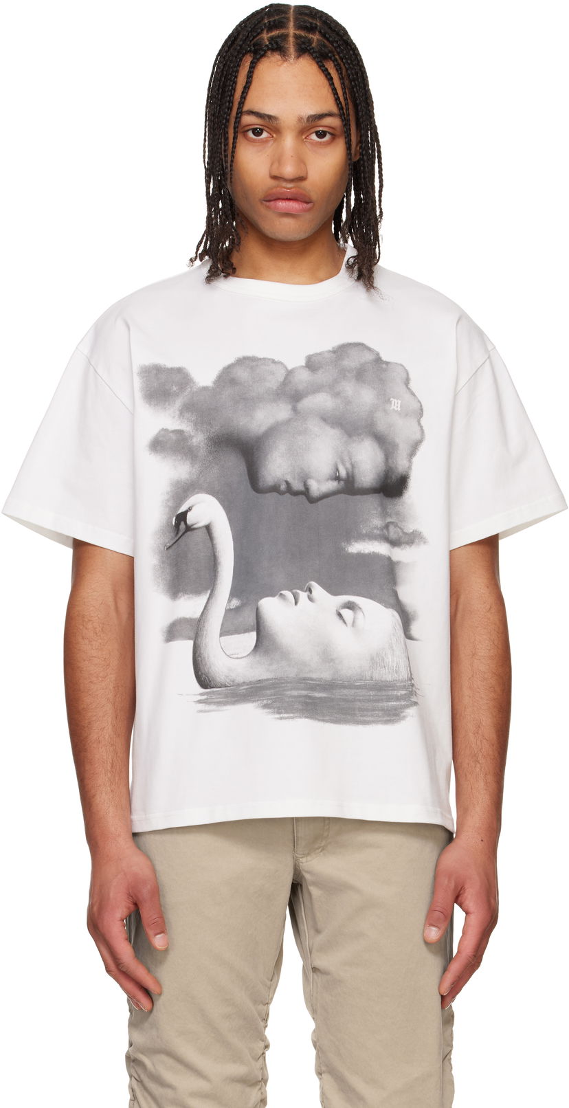 T-shirt MISBHV MISBHV La Donna Del Lago Graphic T-Shirt Vit | 250M108