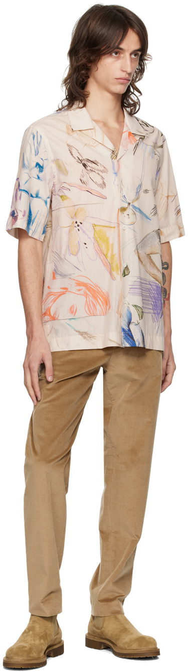 Skjorta Paul Smith Paul Smith Printed Short Sleeve Shirt Beige | M1R-905U-N02442-92, 3