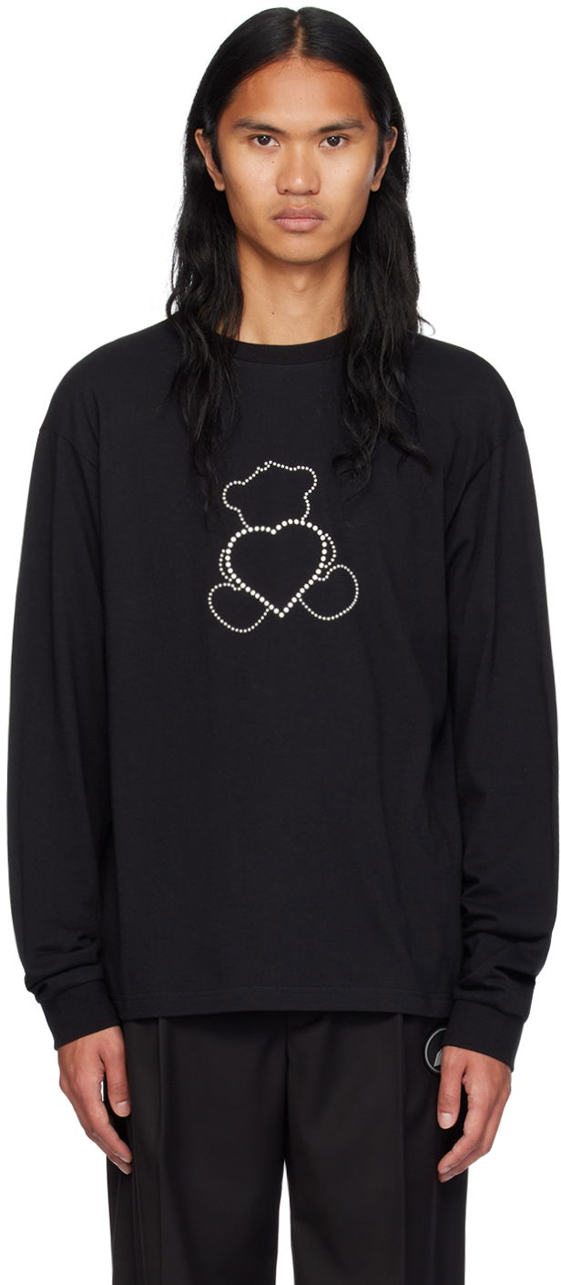 T-shirt We11done Pearl Bear Long Sleeve T-Shirt Svart | WD-TT2-24-781-U-BK