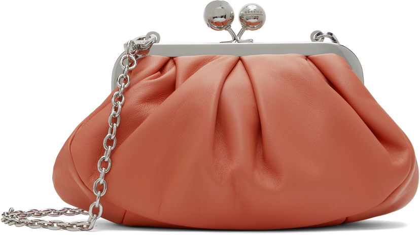 Handväska Max Mara Weekend Max Mara Prati Leather Shoulder Bag Orange | 2515511034600