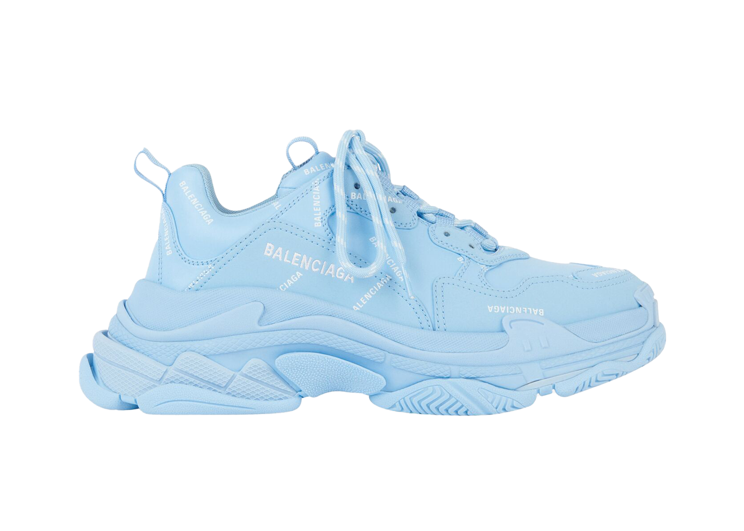 Sneakers och skor Balenciaga All Over Logo Triple S Blue Grey W Blå | 524039W2FA14090, 0