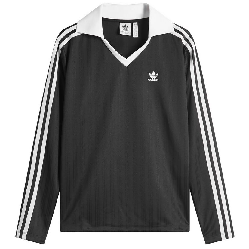 Polotröja adidas Originals Women's Long Sleeve V-Neck T-Shirt Svart | JD2603