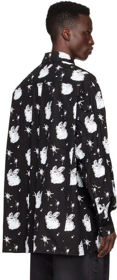 Skjorta We11done We11done Cotton Poplin Space Bunny Print Shirt Svart | WD-BL1-22-142-M-BK, 2