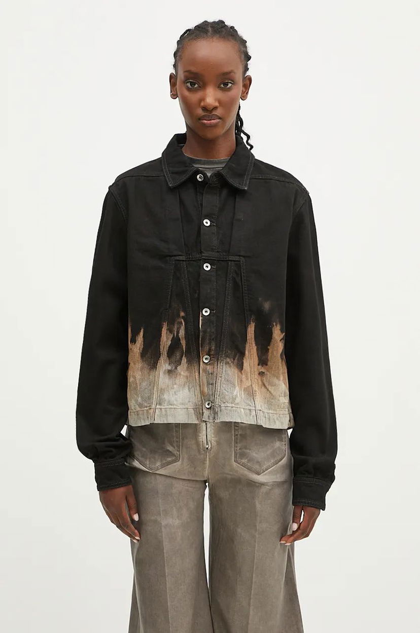 Jacka Rick Owens Alice Denim Jacket Svart | DS02D2714.BSUN