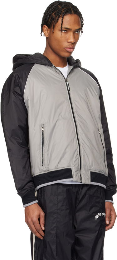 Bomberjacka Palm Angels Palm Angels Curved Logo Windbreaker Jacket Grå | PMEA289S25FAB0010910, 1