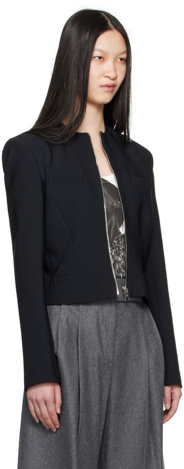 Jacka The Attico Attico Zip Cropped Jacket Svart | 248WCG68 E100, 1