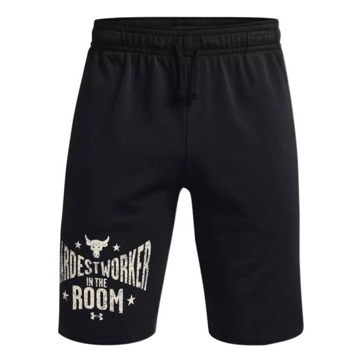 Shorts Under Armour Project Rock Men's Terry Shorts Svart | 1370459-001