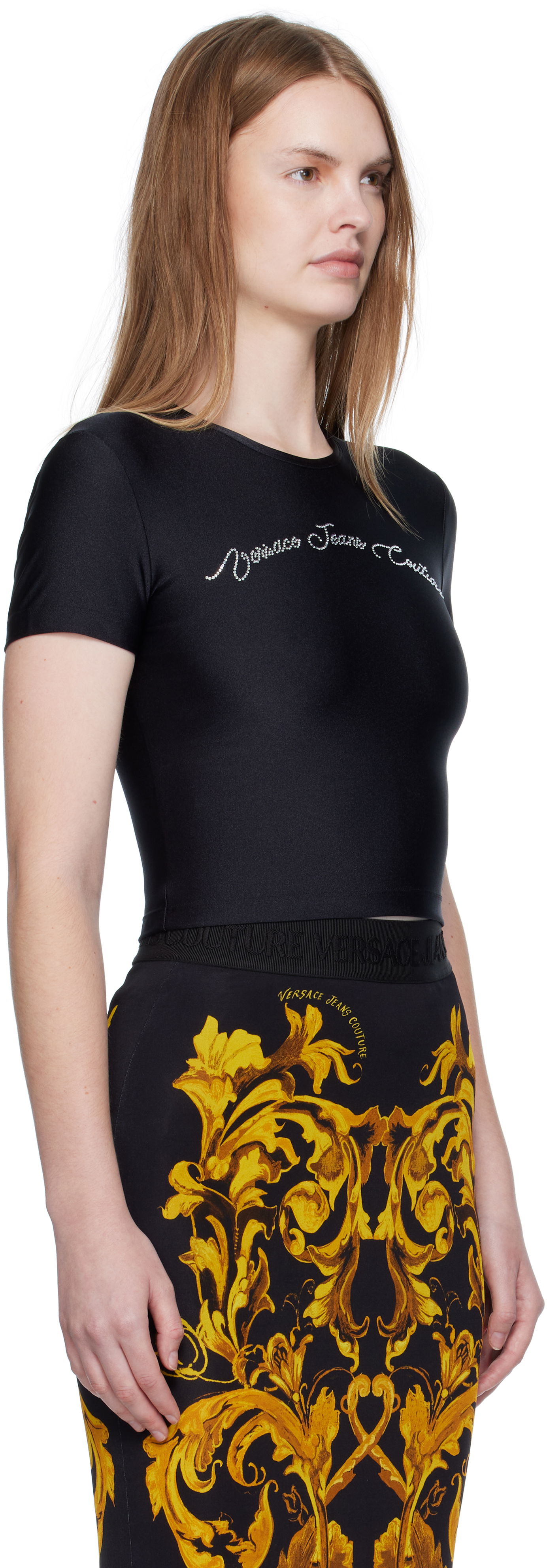T-shirt Versace Versace Jeans Couture Logo T-Shirt Svart | E79HAH6A2_EN0008, 1