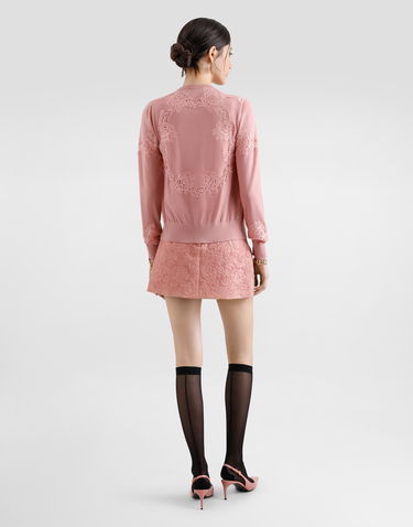 Kjol Dolce & Gabbana Dolce & Gabbana Floral Jacquard Miniskirt Rosa | F4A8CTHJMQKF0473, 2