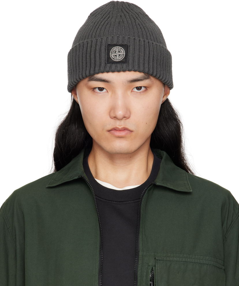 Mössa Stone Island Stone Island Full Rib RWS Wool Beanie Grå | K2S15 N100002 S00C3
