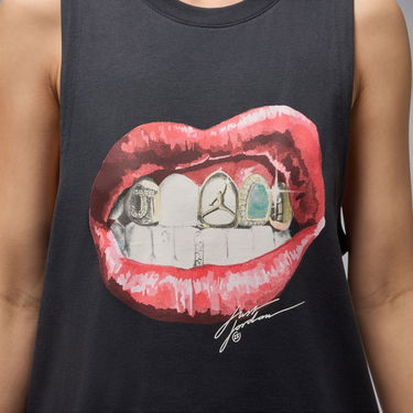 Linne Jordan Flight Sleeveless Lips Graphic Tee Svart | HV0223-045, 3