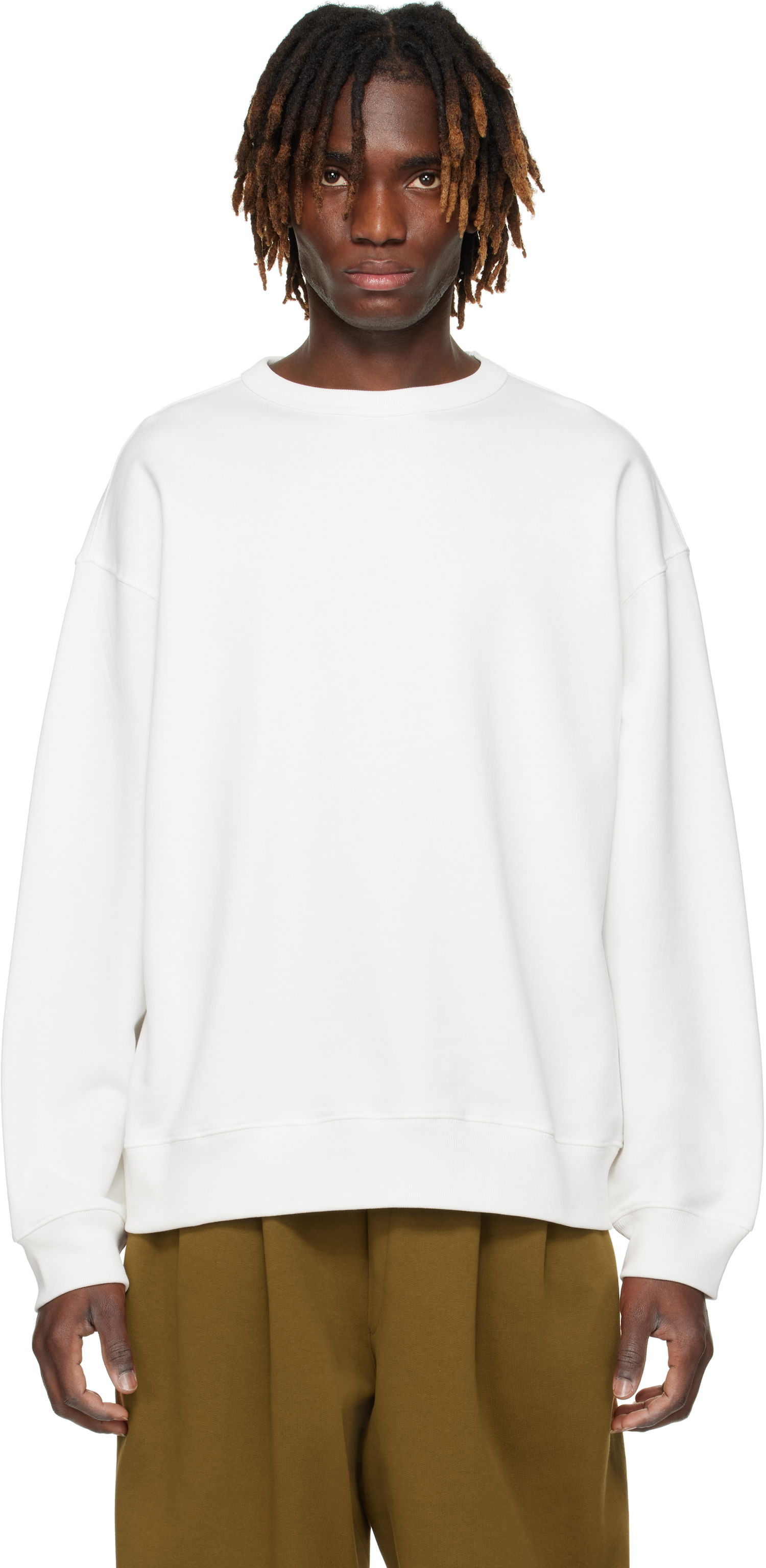 Sweater Dries Van Noten Dries Van Noten Dropped Shoulders Sweatshirt Vit | 251-021152-1610, 0