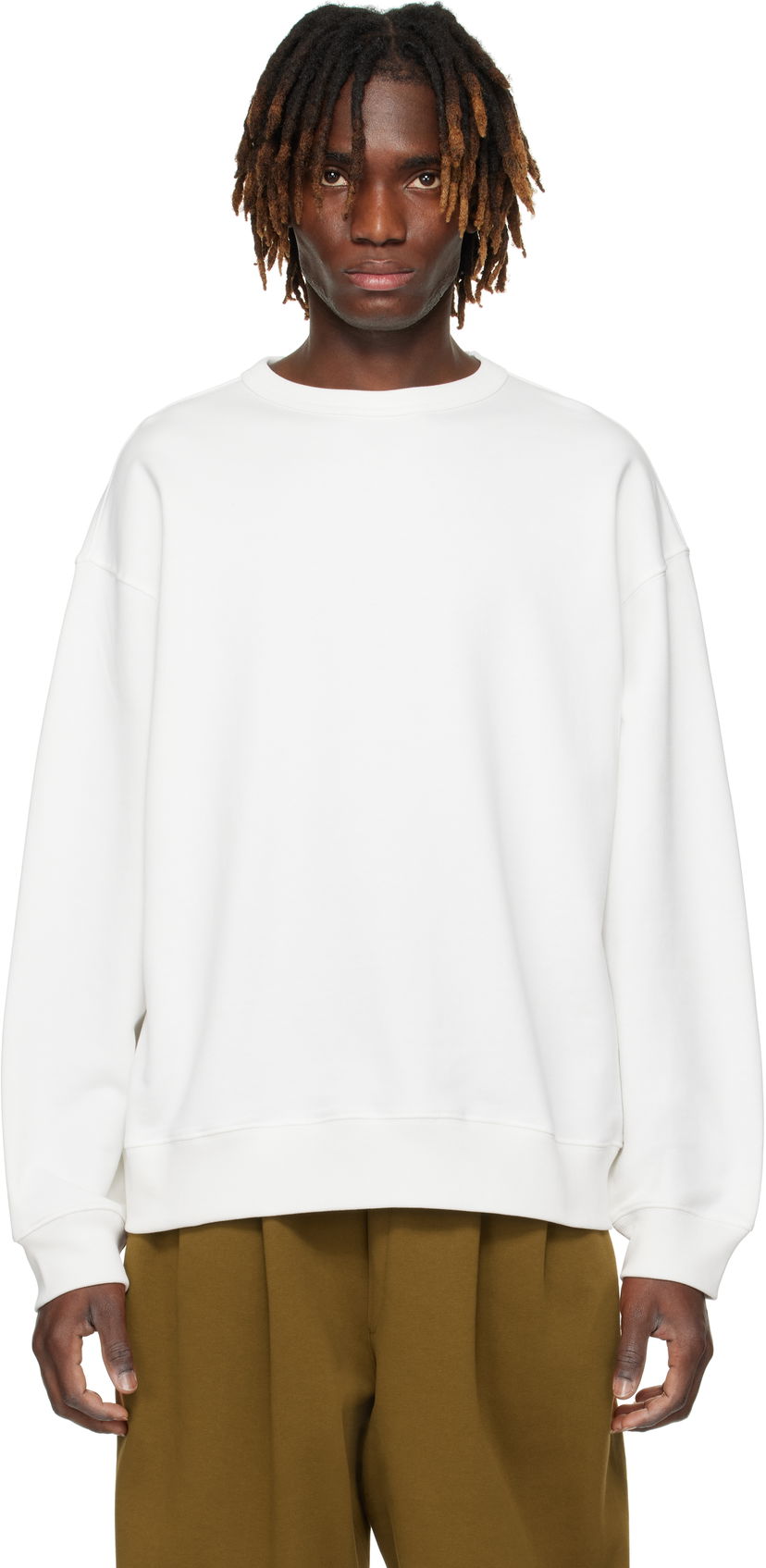 Sweater Dries Van Noten Dries Van Noten Dropped Shoulders Sweatshirt Vit | 251-021152-1610