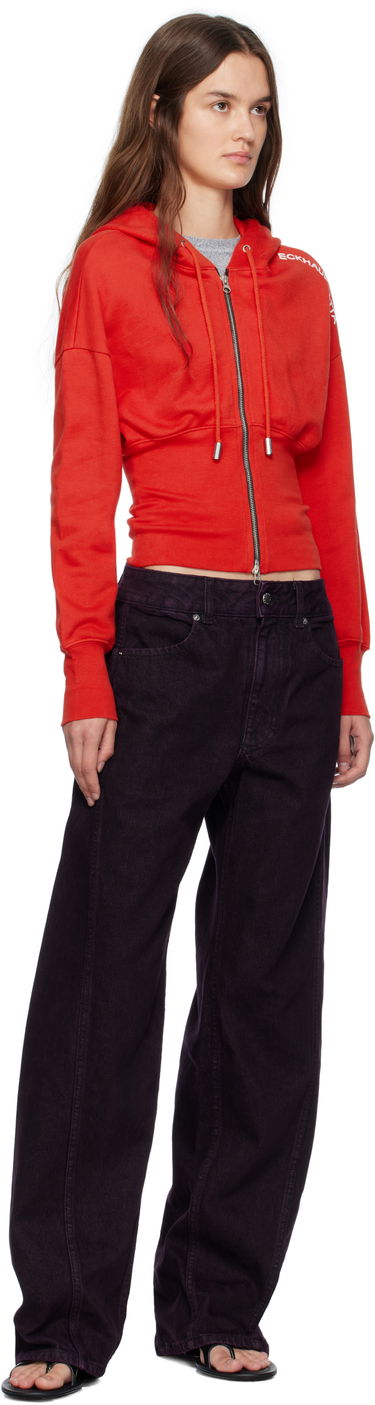 Sweatshirt Eckhaus Latta Eckhaus Latta Snatched Zip-Up Hoodie Röd | 4000-EL-PF25-R -, 3