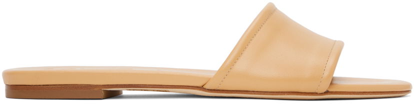 Tillbehör Aeyde Aeyde Sumi Leather Slides Beige | A11-FS-TTTR08FL64-SS24-1001-007