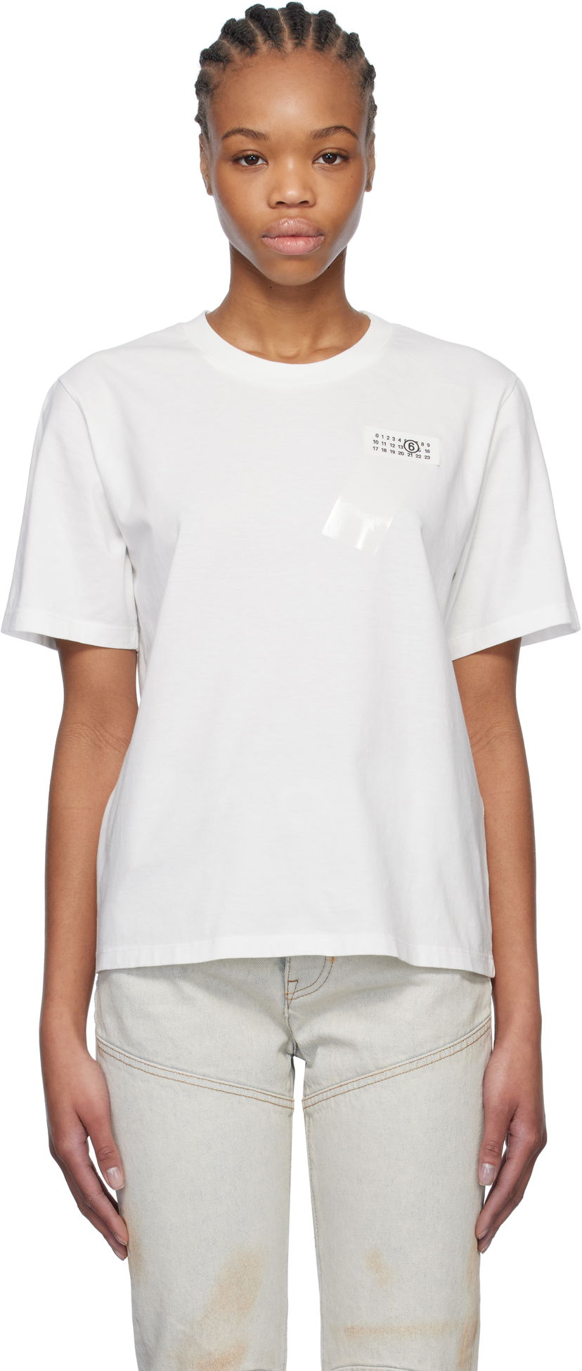 T-shirt Maison Margiela MM6 Maison Margiela Taped Logo T-Shirt Vit | S52GC0336 M20048